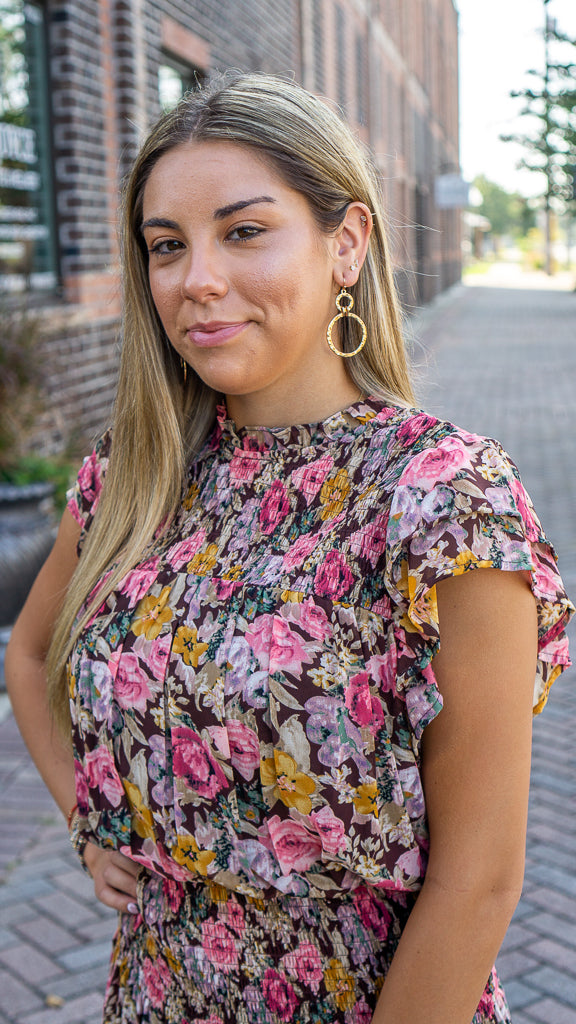 Vestido corto con estampado floral