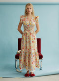 Vestido midi floral femenino